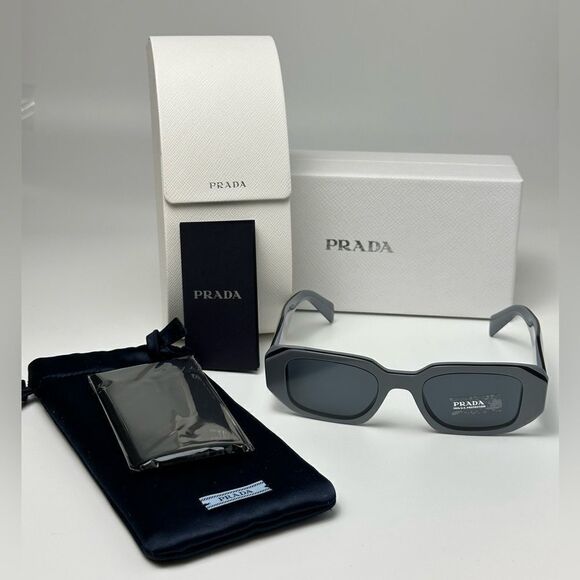 NEW PRADA Sunglasses PR17WS 11N09T Marble Black Grey Unisex main image 11